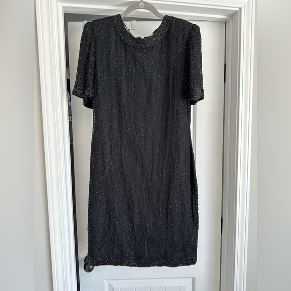 laurence kazar new york beaded dress Laurence Kazar New York Black beaded dress